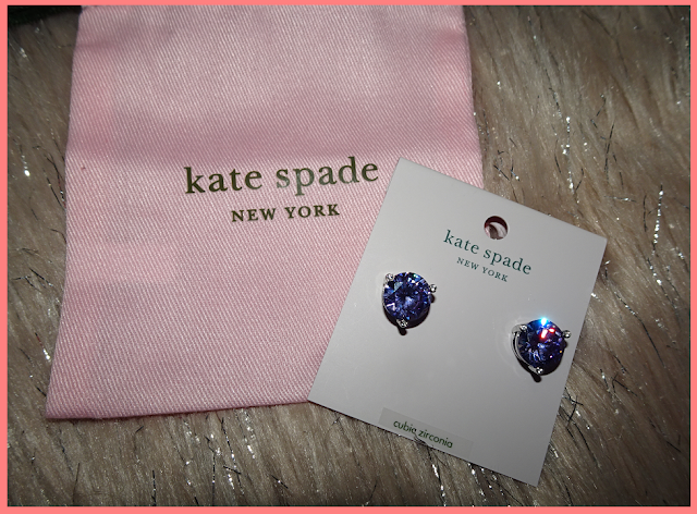 current obsession: kate spade earrings (light amethyst studs)